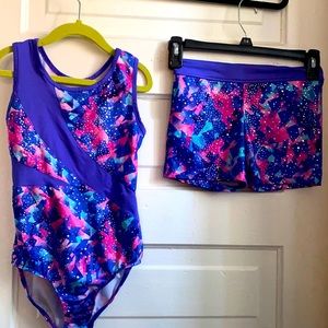 Gymnastics Leotard with matching shorts